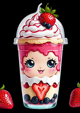 Kawaii Strawberry Dessert Cup
