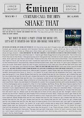 Eminem 'Shake That' Lyrics Report