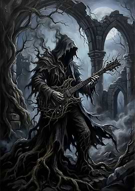 Grim Reaper Playing Guitar