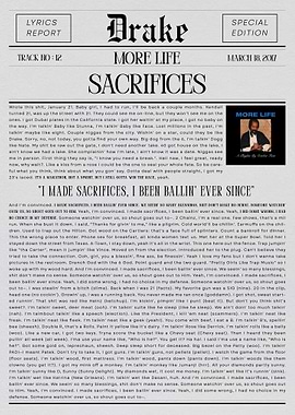 Drake Sacrifices Lyrics Report