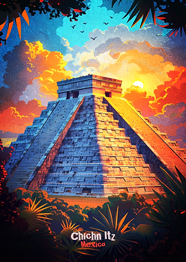 Chichen Itza at Sunset Poster
