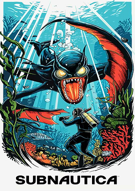 Subnautica Leviathan Attack Poster