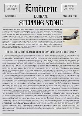 Eminem Stepping Stone Newspaper