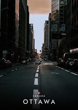 Ottawa City Street at Dusk