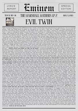 Eminem Evil Twin Lyrics Report