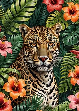 Leopard in a Tropical Jungle