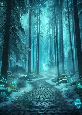 Enchanted Winter Forest Path