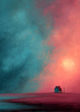 House Under Dramatic Sky