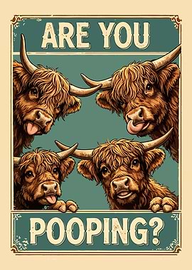 Highland Cows Asking 'Are You Pooping?'