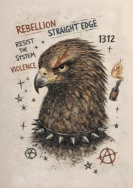 Rebellious Eagle with Punk Collar