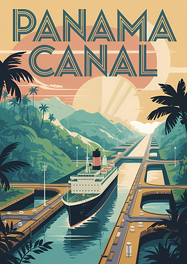 Panama Canal Vintage Poster