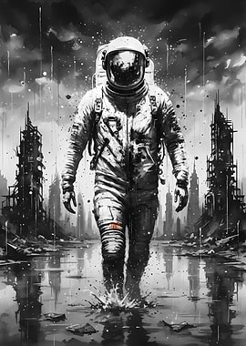 Astronaut in a Ruined City