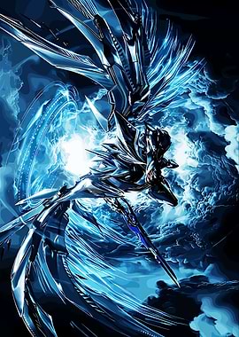 Abstract Blue Mechanical Creature