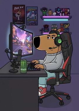 Gamer Chill Guy with Monster Energy