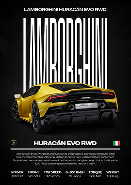 Lamborghini Huracán EVO RWD Poster