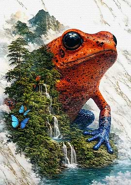Blue legged Strawberry Frog of the Cattail