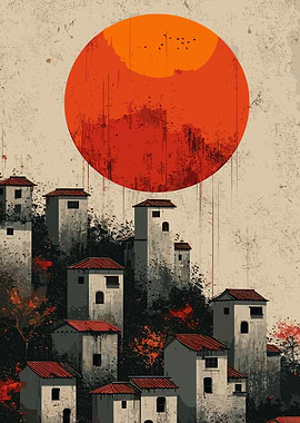 Sun Over Ancient Village