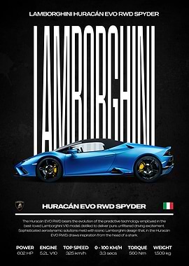 Lamborghini Huracán EVO RWD Spyder Poster