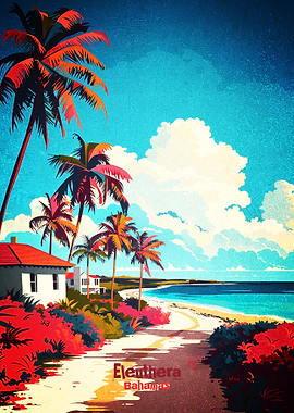 Eleuthera Bahamas Tropical Beach Poster