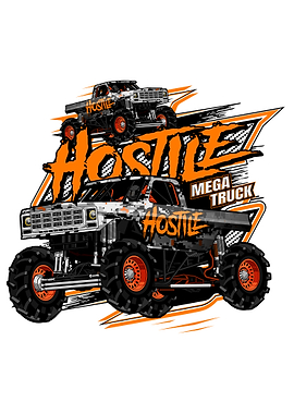 Hostile Monster Truck Extreme Offroad Racing Poster