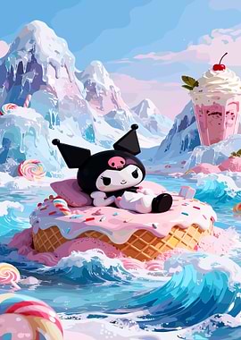 Kuromi on a Giant Ice Cream Cone