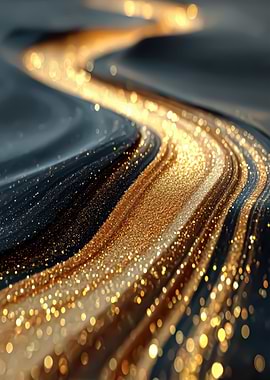 Abstract Gold and Black Swirls