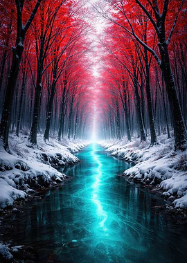 Enchanted Winter Forest Stream