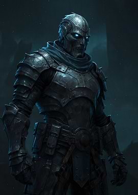 Dark Knight with Glowing Eyes