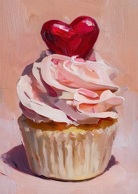 Heart Cupcake Painting