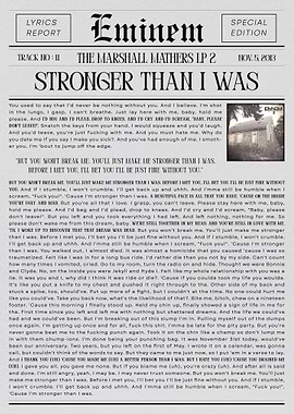 Eminem Stronger Than I Was Lyrics