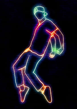 Neon Dancer Silhouette
