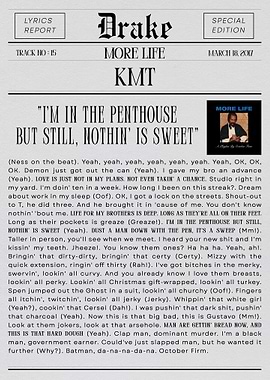 Drake KMT Lyrics Report