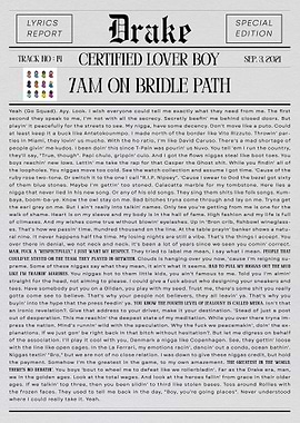 Drake 7 AM ON BRIDLE PATH