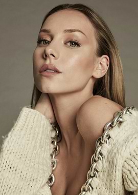 ester exposito in Cream Sweater with Chain Detail