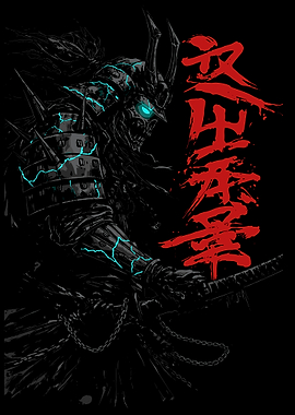 Cyberpunk Samurai with Glowing Eyes