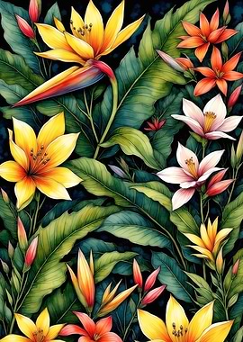 Vibrant Tropical Floral Arrangement