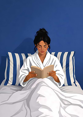 Woman reading in bed