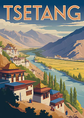 Tsetang Travel Poster