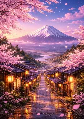 Mount Fuji with Cherry Blossoms