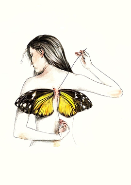 Woman with Butterfly Wings