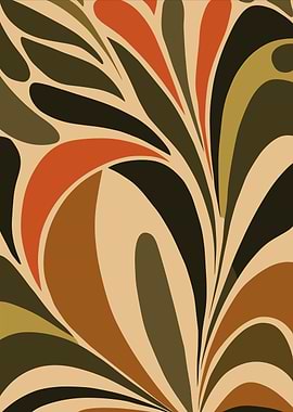 Retro Abstract Floral Pattern