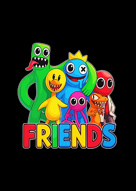 Rainbow Friends Characters with Text