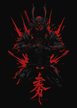 Cyber Samurai with Katana