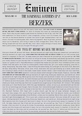 Eminem Berzerk Newspaper Style