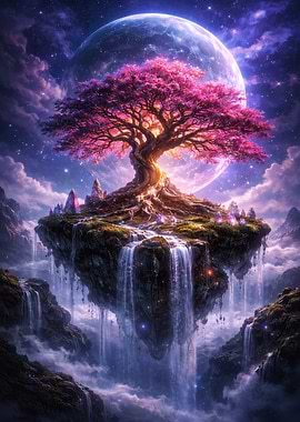 Floating Island Tree Waterfall