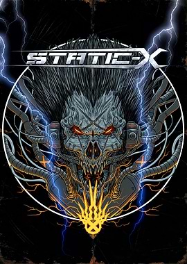 Static-X Skull with Lightning