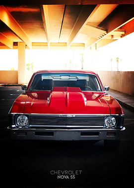 Red Chevrolet Nova SS Legendary Poster