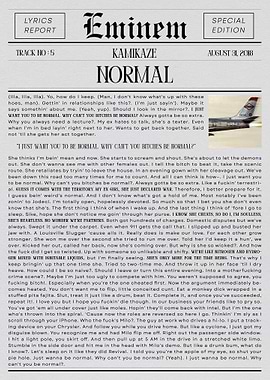 Eminem Normal Lyrics Report