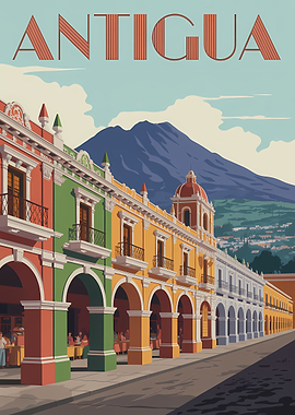 Antigua Travel Poster