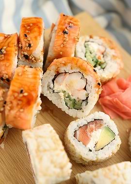 Assortment of Sushi Rolls